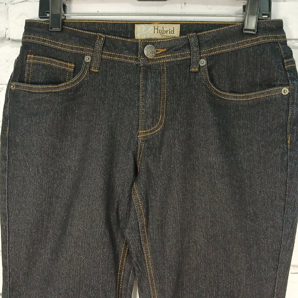 WOMENS HYBRID AND COMPANY DARK WASH FLARE LEG JEANS SIZE 7 NWOT - Picture 4 of 5
